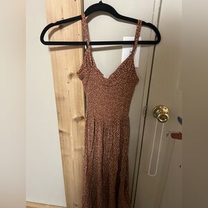 Aeropostale Brown Patterned Midi Dress